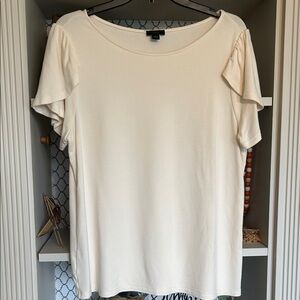 Ann Taylor Cream Short Sleeve Women's Top